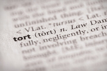 picture of the word tort and the definition; business law orange county