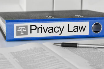 Privacy law on a book. business lawyer orange county
